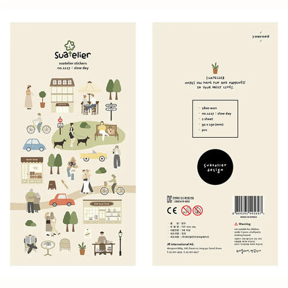 Korean Brand Suatelier Collection Daily Food Vlog Stickers DIY Scrapbooking Journey Diary Stationery Stickers Supplies