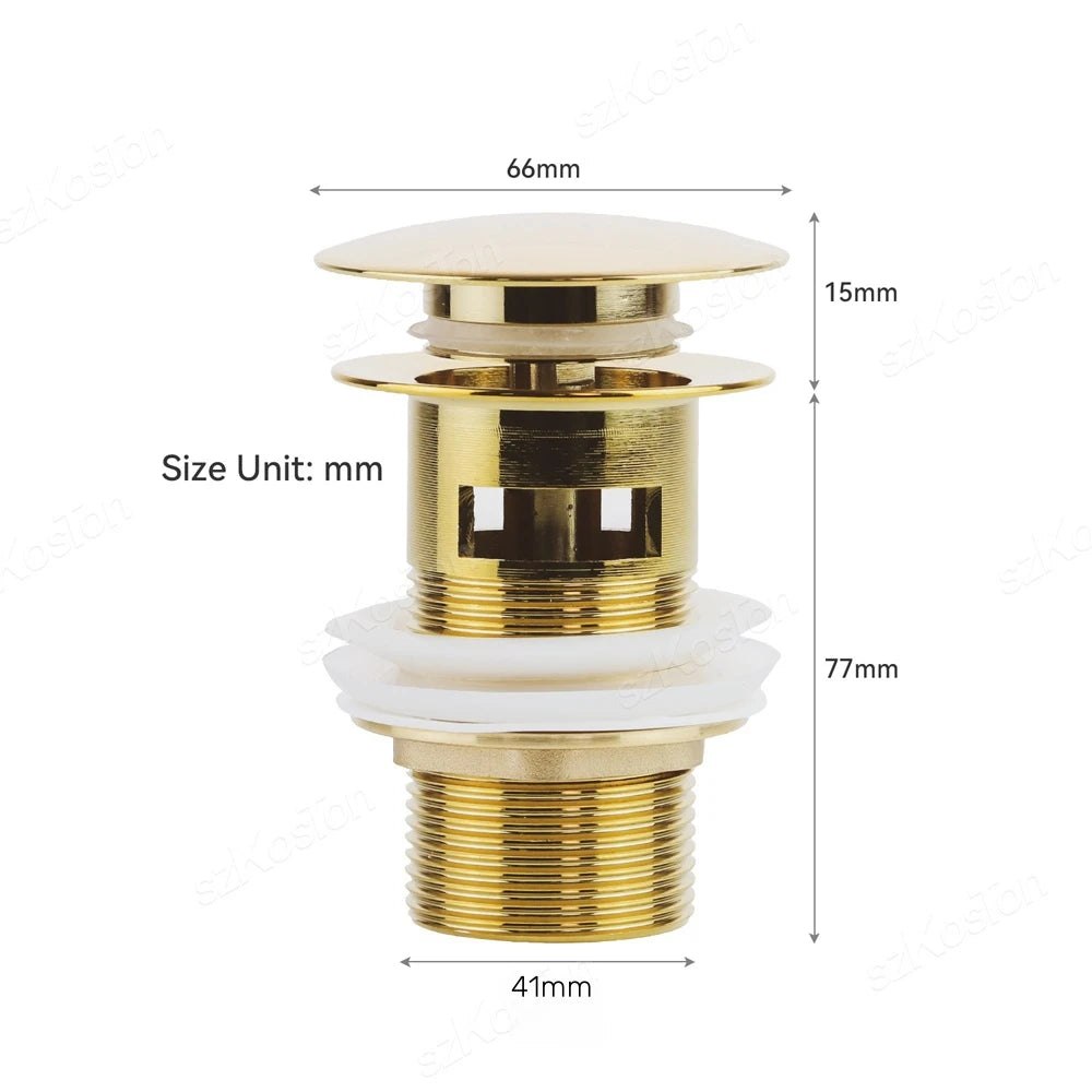 Bathroom Basin Sink Sewer Pop Up Drain Filter Waste Stopper Bathroom Kitchen Faucet Accessories Brass Matt Black Gold