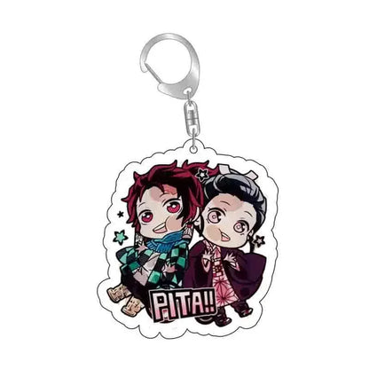 5pcs Demon Slayer Pendant Kimetsu No Yaiba Blade of Ghost Keychain Acrylic Bag Pendant Car Key Chain Gift Accessories gift