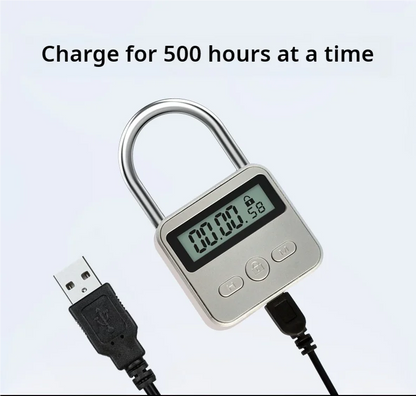 Timer Padlock LCD HD Display Add Backlight Zinc Alloy 99 Hours Max Timing Super Long Standby Anti-addiction Electronic Lock