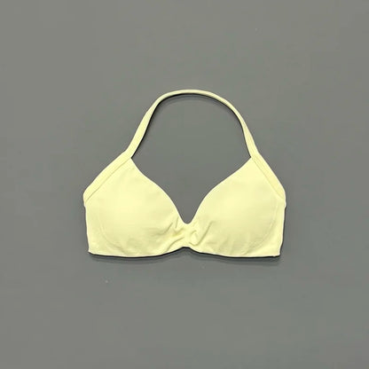 HISTELLO Strappy Bra Women Seamless Gym Underwear High Support Halter Sexy Sports Pilates Clothing Push-up Yoga Workout Tank Top