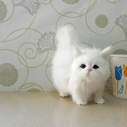 Cute Simulation Cat Plush Toys Soft Stuffed Kitten Model Fake Cat Realist Animals For Kids Girls Birthday Valentine's Day Gift