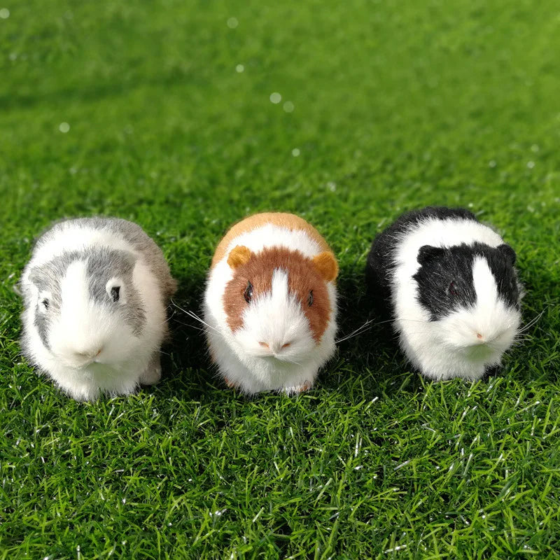 Simulation Fur Guinea Pig Animal Plush Stuffed Doll Hamster Doll Plush Toy Soft Stuffed Animal Figurine for Kids Birthday Gift