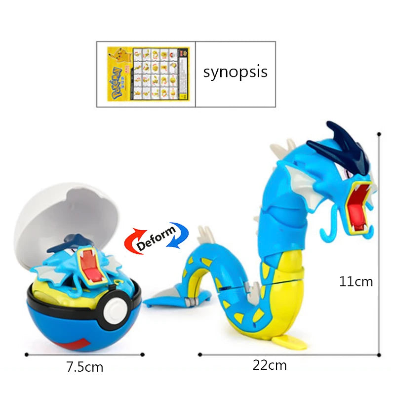 18 Styles Pokemon Anime Deformation Figures Pikachu Eevee Mewtwo Greninja Pokeball Figure Pet Action Model Toys Kids Gifts Toys