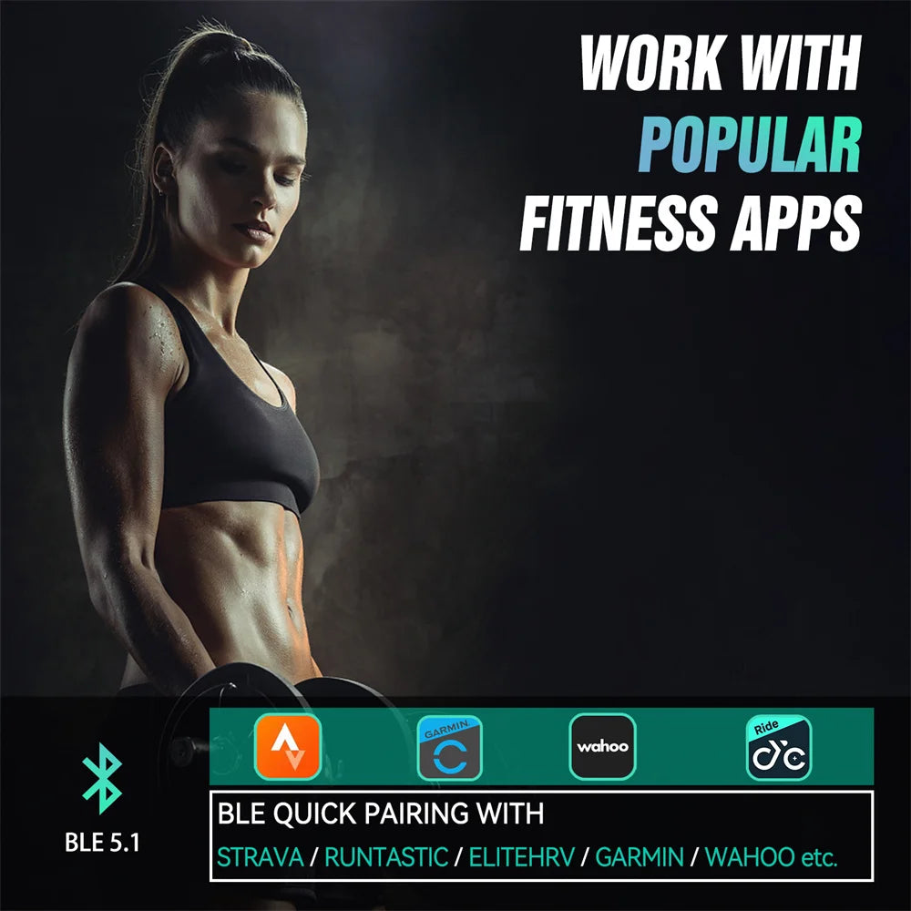 CYCPLUS Heart Rate Sensor Armband Wrist Belt Bluetooth ANT+ Fitness Monitor for Garmin Wahoo GPS Bike Computer