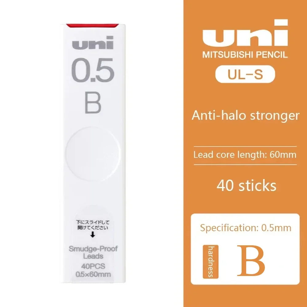 1Pcs Japan UNI UL-S Mechanical Pencil Lead-core Anti-fouling Thickened Black Non-breakable Student Pencil Lead 0.3/0.5/0.7 mm