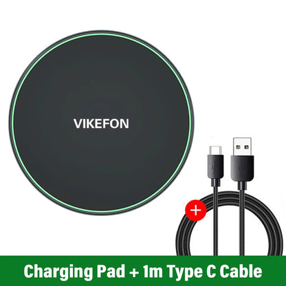 Wireless Charger For iPhone 17 15 14 13 12 X Pro Max Induction Fast Charging Pad Dock Station For Samsung S23 S22 Xiaomi Huawei