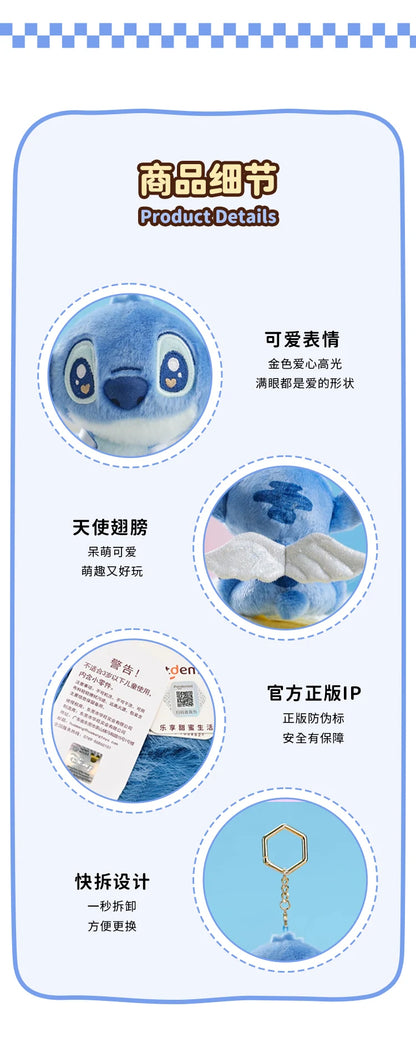 100% Genuine Disney Stitch Scrump Angel Cartoon Blue Stitch Plush Toy Authorized Doll Stich Cute Birthday Gift High Quality