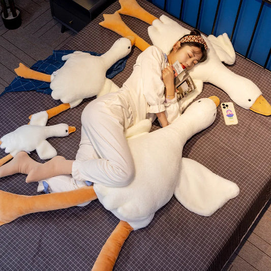 130/160/190cm Large White Goose Fur-Retriever Soft Toy Children's Girls' Gift Cute Doll Sleeping Pillow Large-sized Doll