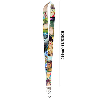 Anime Movie Lanyard Cute Cat Card Holder Neck Strap for Key ID Card Phone Straps Badge Holder Keyrings Cosplay Accessories Gifts