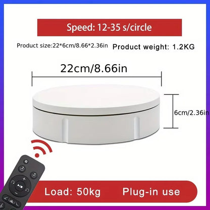 3 Speeds Electric Rotating Display Stand Mirror 360 Degree Turntable Jewelry Holder Battery/USB Power for Photography Shooting