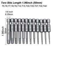 12pcs 50mm Torx Bits