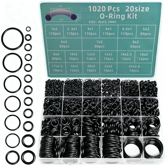 1020pcs Boxed Nitrile O-Ring Repair Kit Sealing Ring Set
