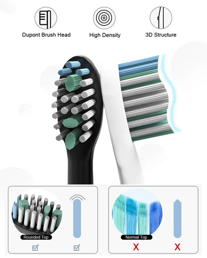 Sonic Electric Toothbrush Smart Ultrasonic Dental Teeth Whitening Rechargeable Adult Tooth Brush Sarmocare S100 With8 Brush Head