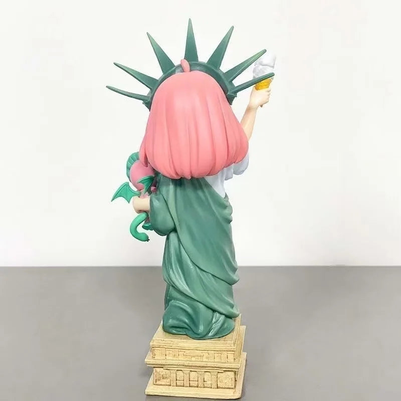 19cm Spy×Family Anya Forger Statue Of Liberty Anime Girl Action Figure Model Statue Collection Desktop Decoration Ornament Toys