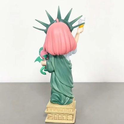 19cm Spy×Family Anya Forger Statue Of Liberty Anime Girl Action Figure Model Statue Collection Desktop Decoration Ornament Toys