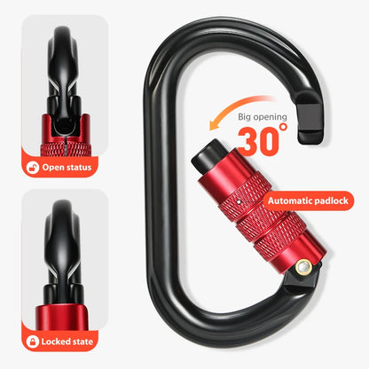 CLIWIZ Brand 25KN Auto Safety Lock Outdoor Professional Climbing Carabiner O Shape Aviation Aluminum Hooks