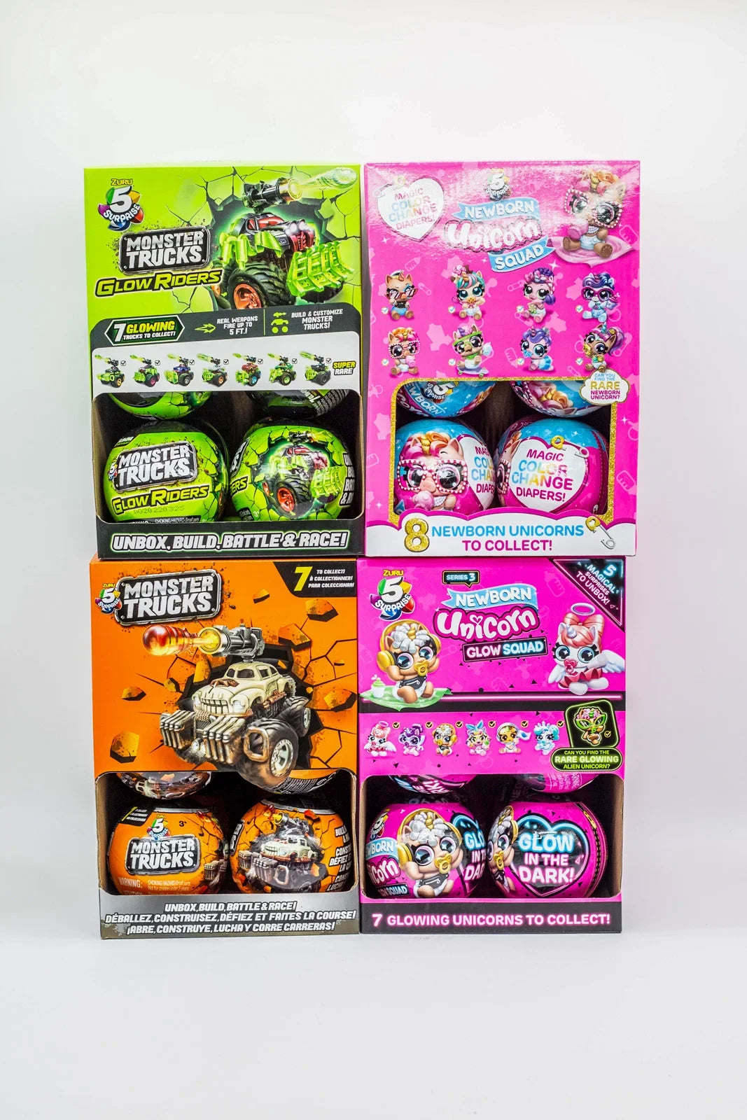 5x Surprise Ball Unicorn Monster Trucks Blind Box Doll Gifts Toy Model Anime Figures Collect Ornaments