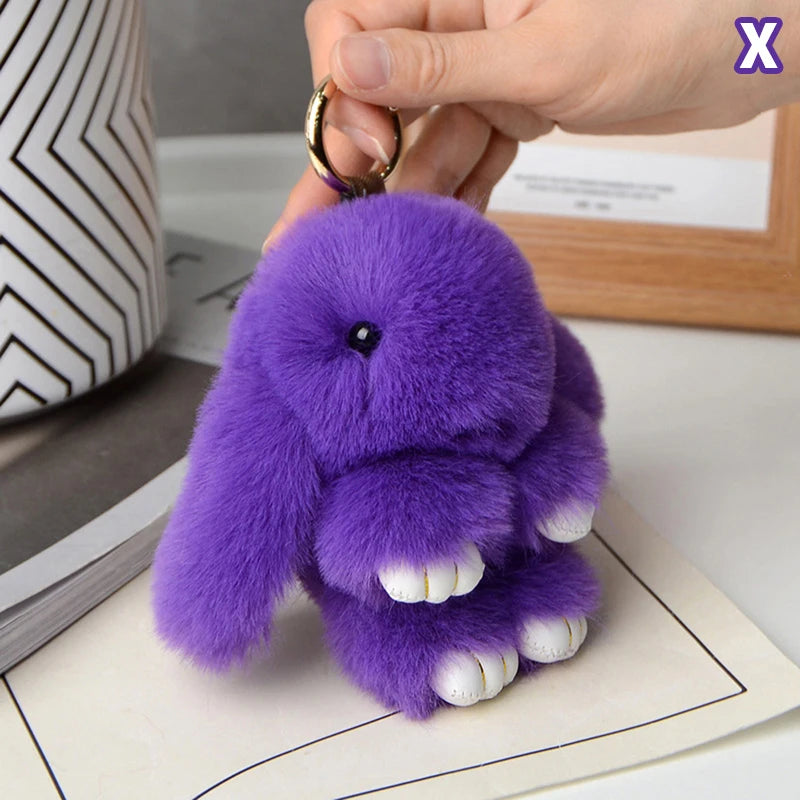 15cm Gifts Rabbit Fur Keychain Women Bag Car Key chain Pendant Decoration Jewelry Bags Hangings Accessories