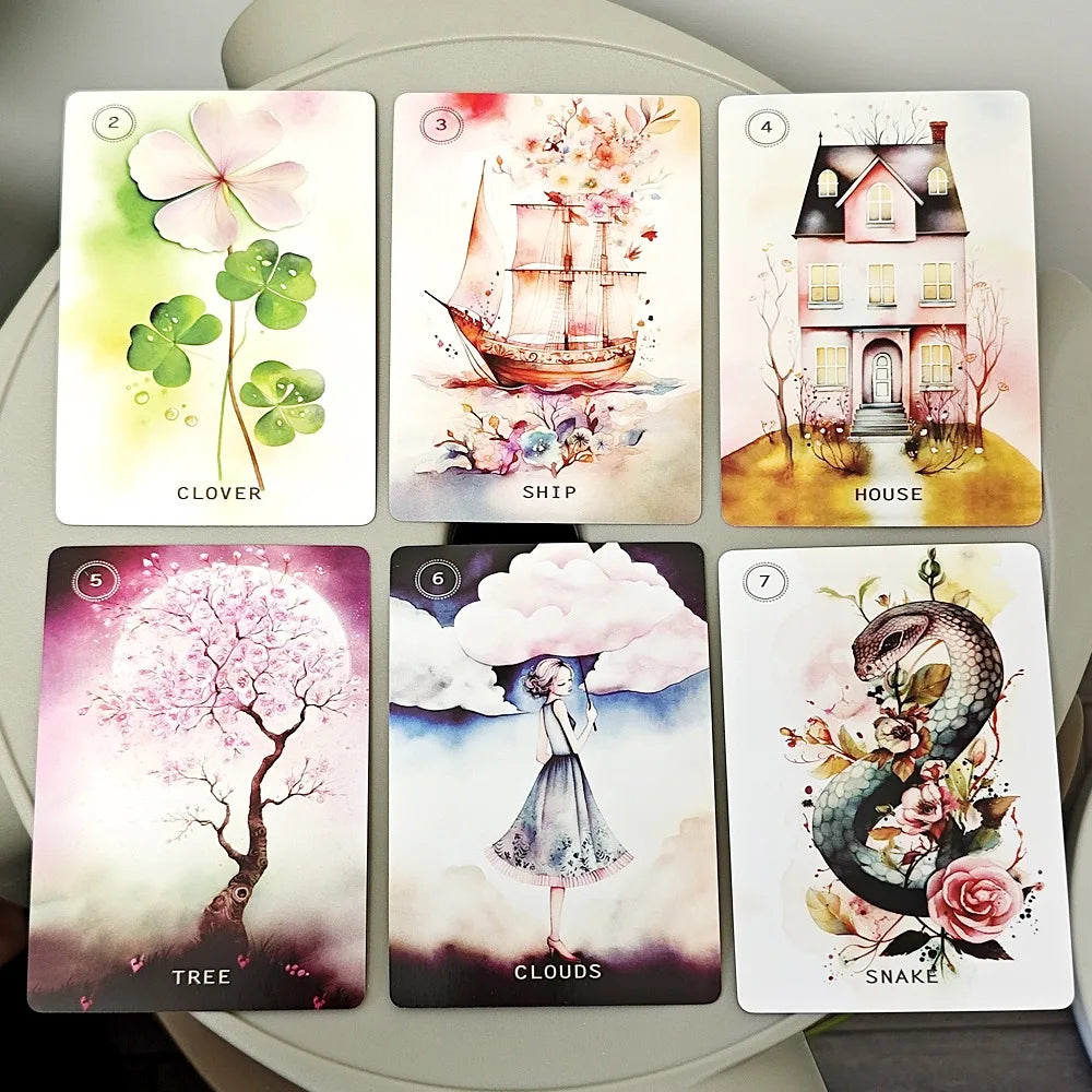 Sweet Blossom Lenormand 10.4*7.3cm 38 Pcs Cards with Its Lightness and Softness of Colors