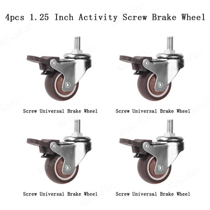 4 Pcs 1.25 Inch Stem Caster Wheels TPR Screw Lever Universal Castors Swivel Stem Wheels with M6 Thread Rods for Carts Furniture