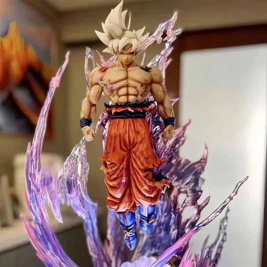 24cm Anime Dragon Ball Son Goku Action Figures Ultra Instinct Super Saiyan Statue Pvc Emit Light Model Boy Toy Collection Gifts