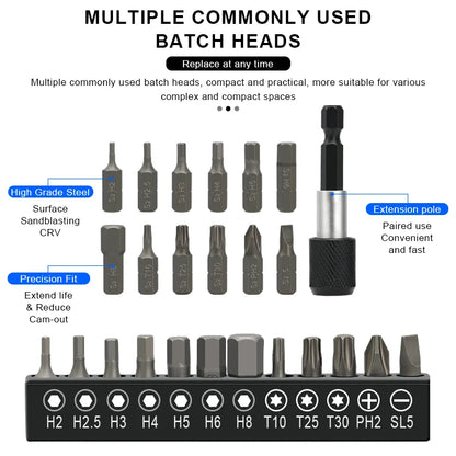 RIDERACE Bike Allen Key Spanner Single-Ended Torque Ratchet Wrench Spanner 1/4 Inch Screwdriver Set Bicycle Hand Repair Tools