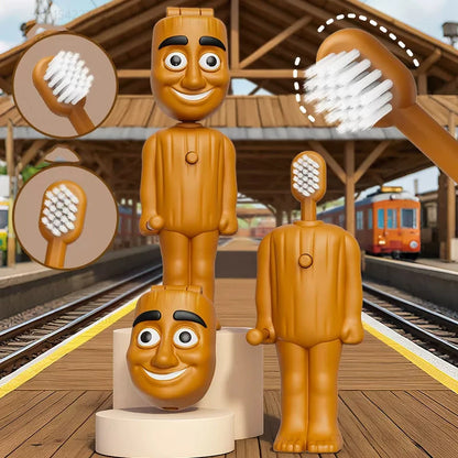 Brainrot Tung Sahur Kids Toothbrush Cartoon Funny Tun Tung Sahur Figures Teeth Brush Protable Travel Toothbrush for Children