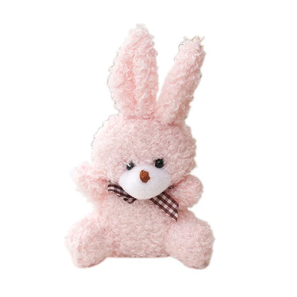 10cm Soft Stuffed rabbit Plush Toys Mini Bow-tie sitting bunny Dolls Small Gift for Party Wedding Keychain Pendant Teddy Doll