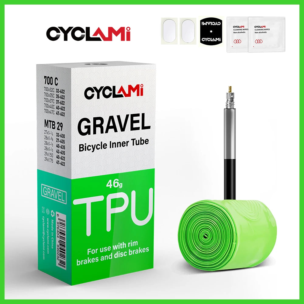 CYCLAMI Ultralight Road MTB 29 Bike TPU Inner Tube Tire French Valve FV 45mm For Gravel 700C 32C 35C 37C 40C 47C Super Light