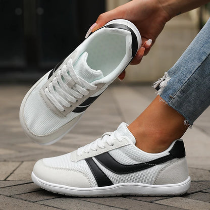 Women's Wide Toe Shoes Sneakers Barefoot Casual Wide Last Fashionable Canvas Black Flat Board Shoes Breathable Mesh Men's Shoes