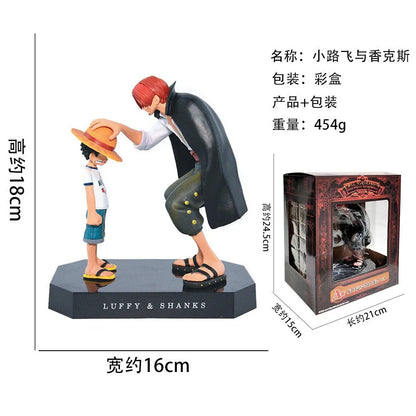 18cm One Piece Straw Hat Luffy Anime Action Figure Model Trendy Toy Desktop Collection Ornament Static Statue Doll Creative Gift