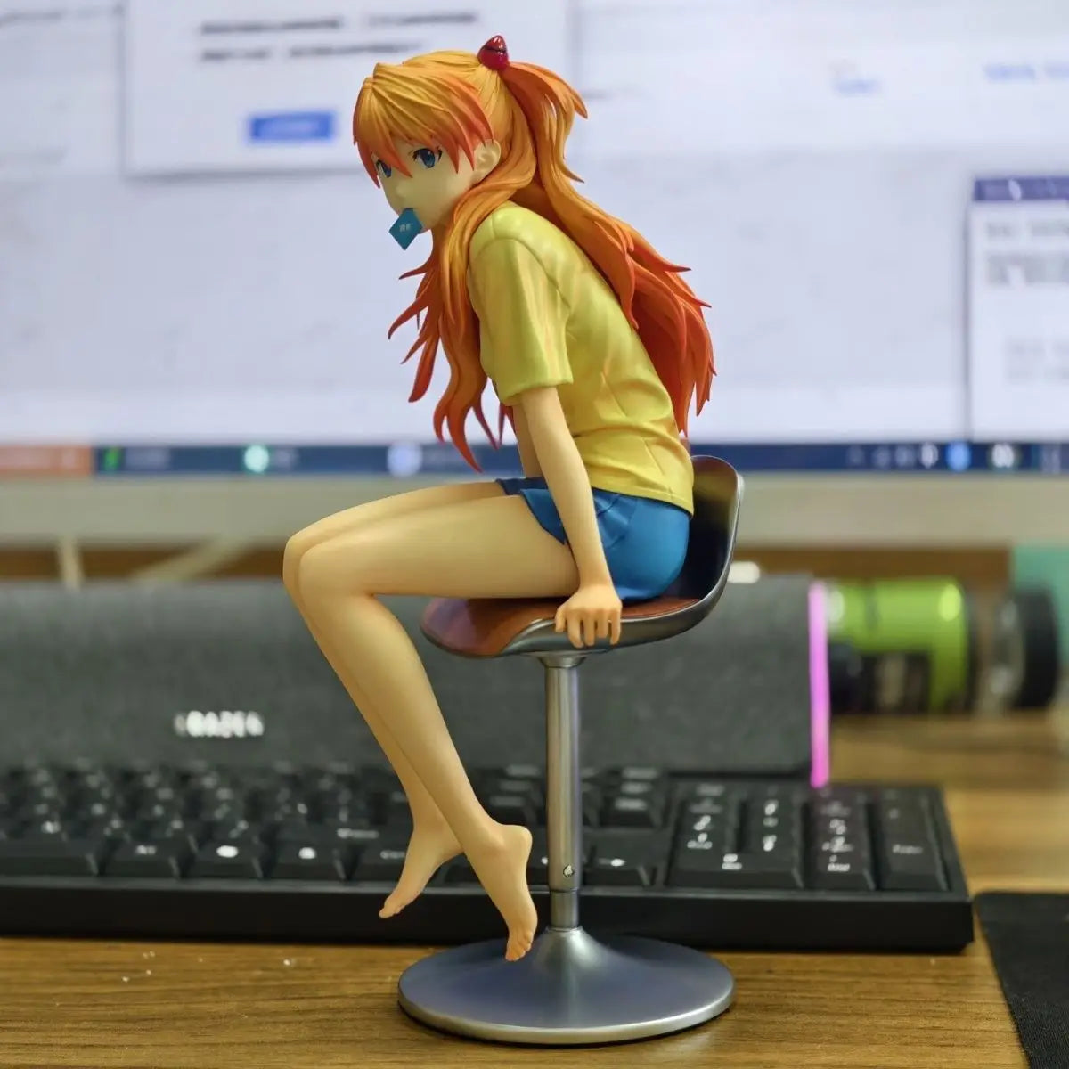 25cm 9.8 inch Anime Asuka Langley Soryu Action Figures Pvc Statue Desktop Ornamen Collection Statue Model Decoration Room Gift
