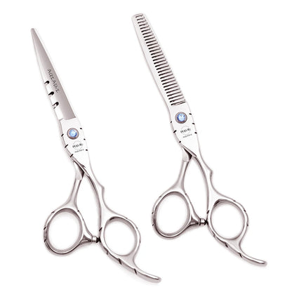 Professional Hairdressing Scissors 5.5" 6" AQIABI Japan Stainless Thinning Scissors Barber Shop Hair Cutting Scissors Red A1010