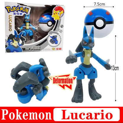 18 Styles Pokemon Anime Deformation Figures Pikachu Eevee Mewtwo Greninja Pokeball Figure Pet Action Model Toys Kids Gifts Toys