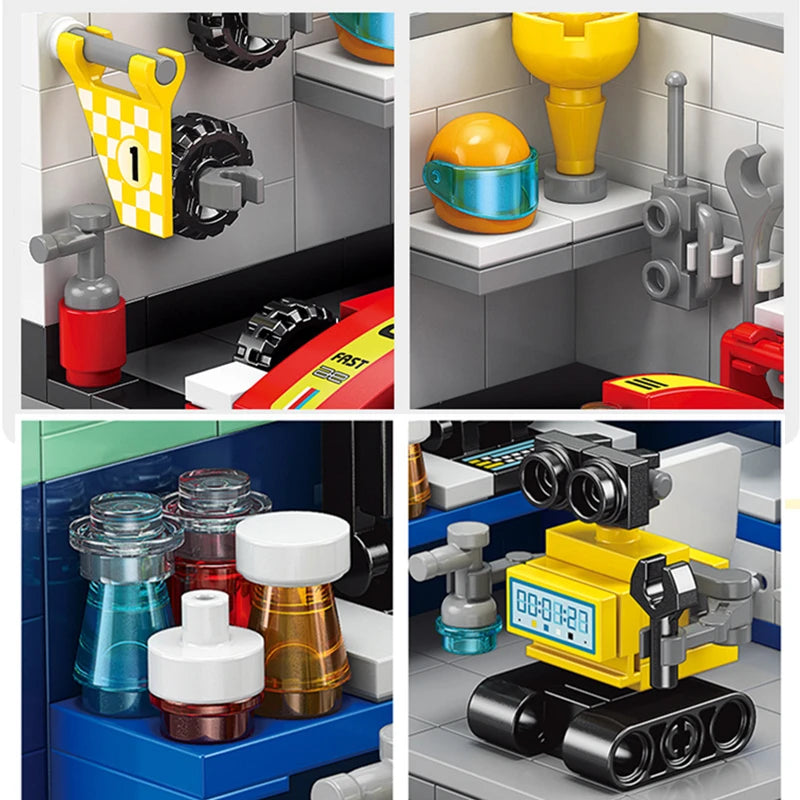 Dreams House Building Blocks Set with Career Figures - Racer Doctor Painter Scientist Model DIY Educational Toy Gift for Kids