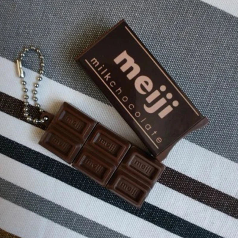 Hot Simulated Meiji Chocolate Fidget Toy Bendy Snap-And-Play Stress Relief JP Style Keychain Pendant Funny Gift Creative Gadgets