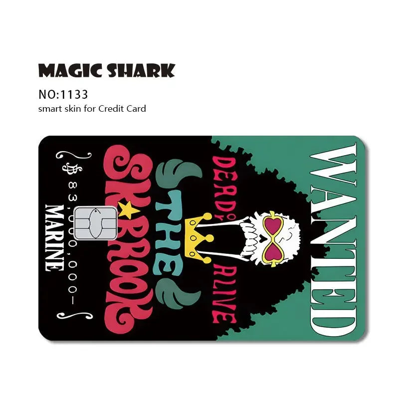 Magic Shark Wanted Anime 3M PVC Matte No Fade Skin Cover Sticker for Metro Debit Credit Card