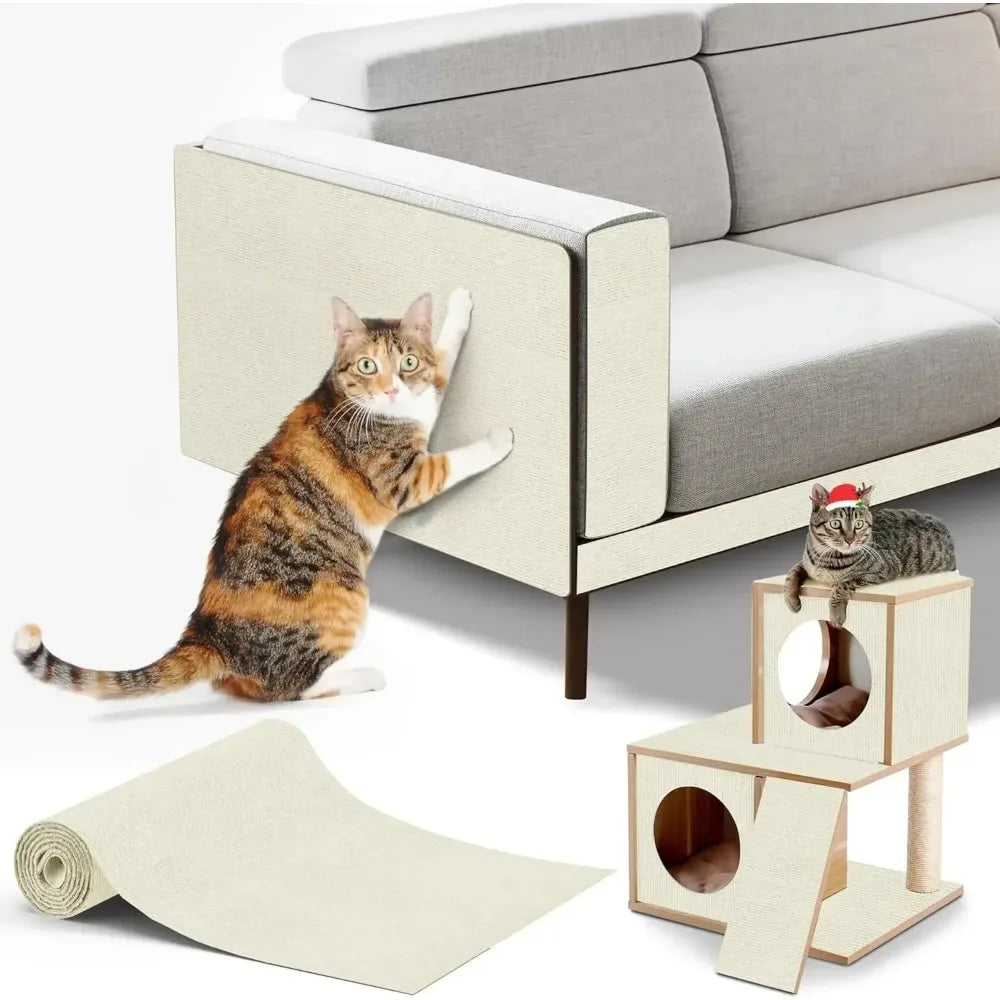 Trimmable Self-Adhesive Carpet Mat Pad Anti Cat Scratch Mat Cat Pet Scratcher Furniture Couch Corner Indoor Sofa Wall Protector