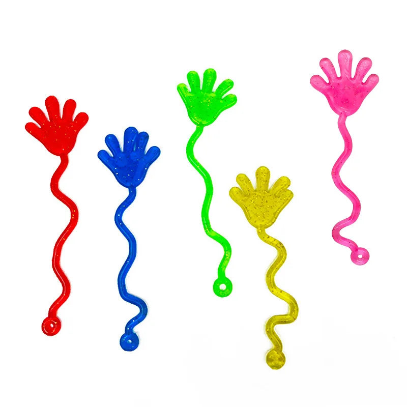 5-20 Pcs Kids Funny Glitter Sticky Hands toy Palm Elastic Sticky Squishy Slap Palm Toy kids Novelty Gift Party Favors supplies