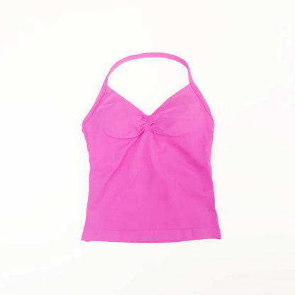 NCLAGEN Impact Longline Strappy Top Sports Yoga Vest Women's Fitness Tank Top Gym Beautiful Open Back Bra Running Workout Halter