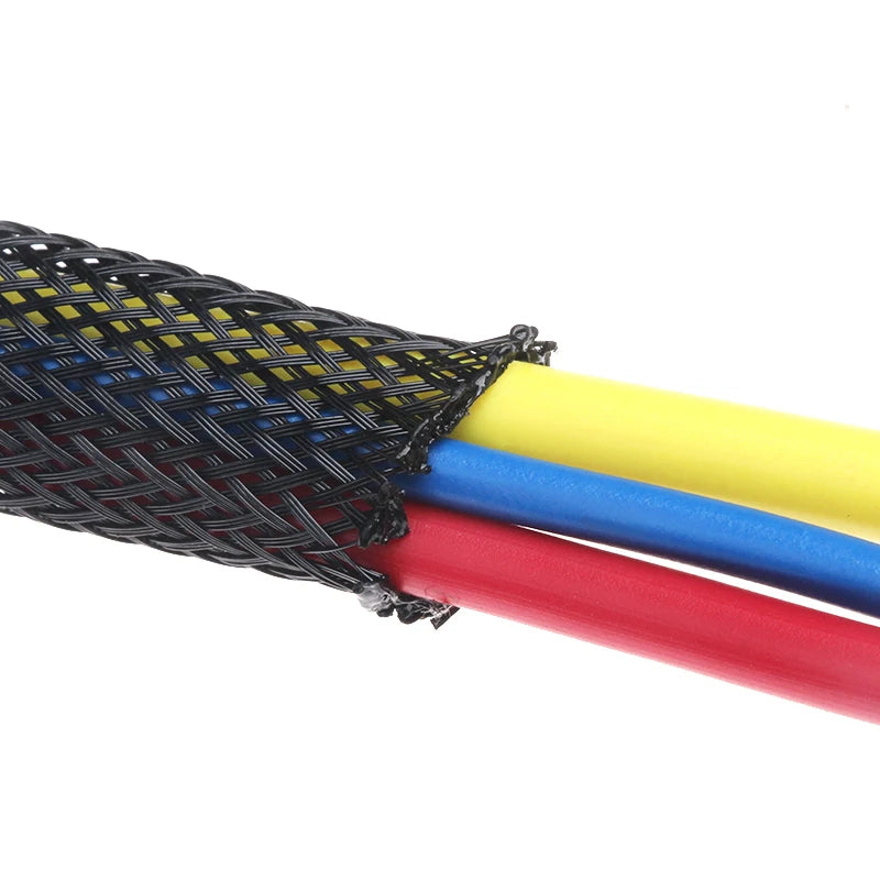 5M Tight PET Expandable Cable Sleeves Wire Gland Cables Protection Ø:4/6/8/10/12/15/20/25mm Insulation Braided Sleeving