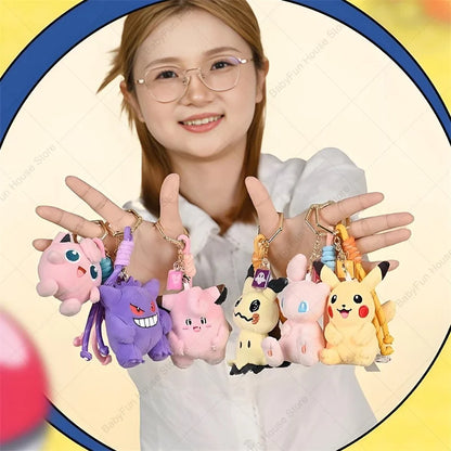 Original Pokemon Mimikyu Gengar Snorlax Umbreon Plush Toy Keychain Kawaii Espeon Jigglypuff Sprigatito Quaxly Peluche Dolls Gift