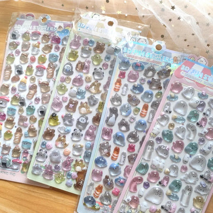 4-Piece Kids' Cartoon Cute Soft Ghost 3D Stickers - Adorable 3D Decor Decals for Phones, Notebooks(Anime Worlds Store)