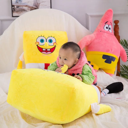 2pcs/lot 35cm Cute SpongeBob Patrick Star Plush Toy Very Soft Hug Pillow Stuffed Cartoon Anime Plushies Kawaii Doll Xmas Gifts
