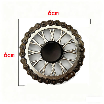 Metal Flywheel Gear Chain Gyro Fingertip Gyro Sprockets Fidgets Toy Anti-stress Fidgeting Spinners Finger Exercise Toys Xmas