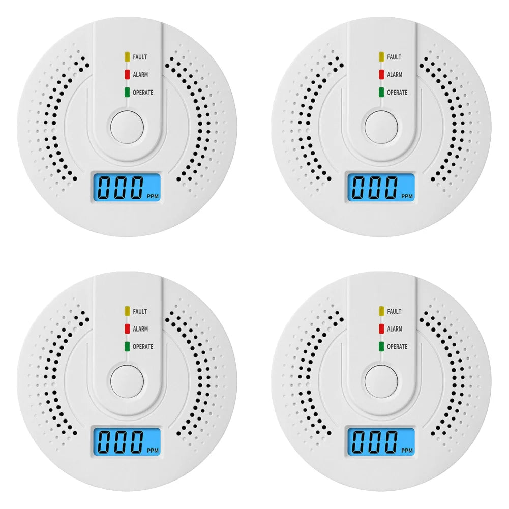 1-5X Digital Carbon Monoxide Detector Sound Warning Battery Powered CO Gas Monitor Alarm Detector Portable CO Detector Home Use