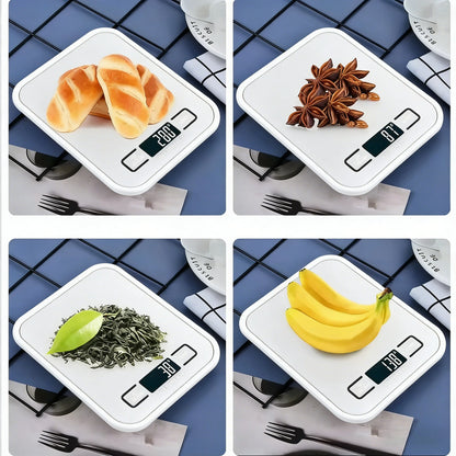 Digital Kitchen Scale LED Display 5kg/1g Stainless Steel Panel Electronic Scales Home Jewelry Food Snacks Weighing Baking Tools
