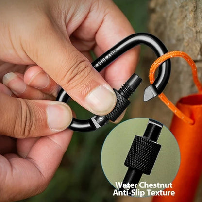 4Pcs Aluminum Alloy D-Ring Carabiner Hammock Hook Hook Organizer Shopping Bag Clip Hook for Outdoor Hiking Travel Backpack