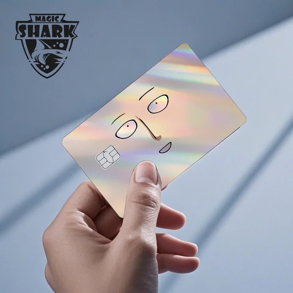 Magic Shark Skull Panda Hunter Broke Blue Eyes Dragon Laser Holographic Sticker Cover Film Skin for Credit Bank Debit Card